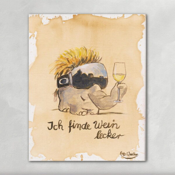 Ich finde Wein lecker Siebdruck - Otto Waalkes
