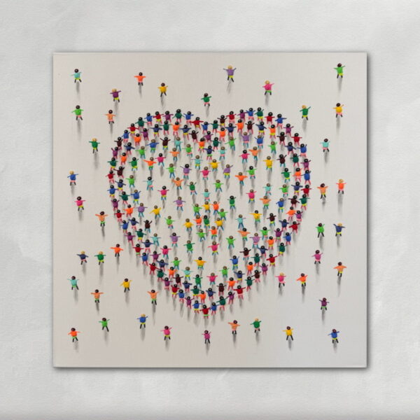 Herz 80 x 80 cm - Original von Juan Aliaga